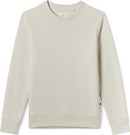Billy Reid Dover Crewneck Sweatshirt with Leather Elbow Patches