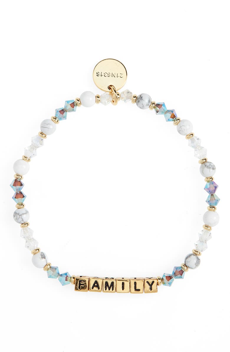 Little Words Project Family Beaded Stretch Bracelet, Main, color, 