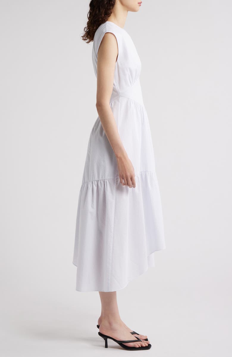 FRAME Sleeveless Cotton Seersucker Sundress, Alternate, color, Light Chambray Multi