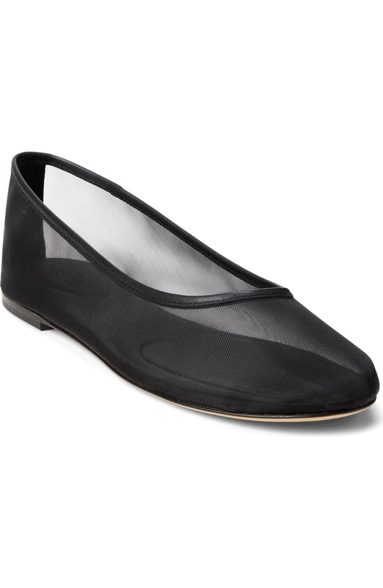 Ralph Lauren Jayna Mesh Ballet Flat, Main, color, Black