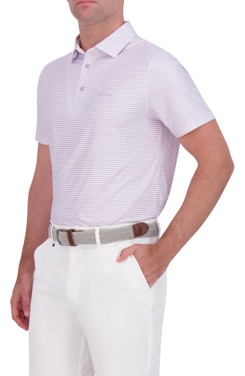 Ben Sherman Stripe Tech Jersey Polo In Lilac