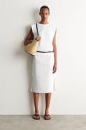 COS Eyelet Cotton-linen Skirt