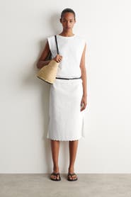 COS Eyelet Cotton-linen Skirt