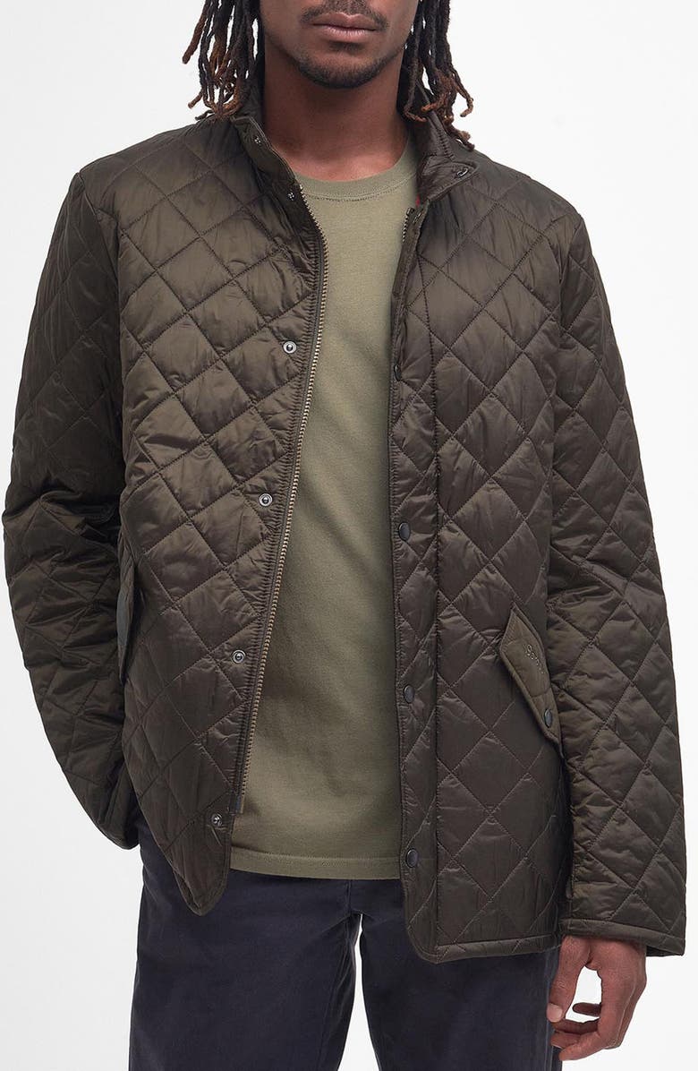 Barbour Flyweight Chelsea Quilted Jacket, Main, color, Olive
