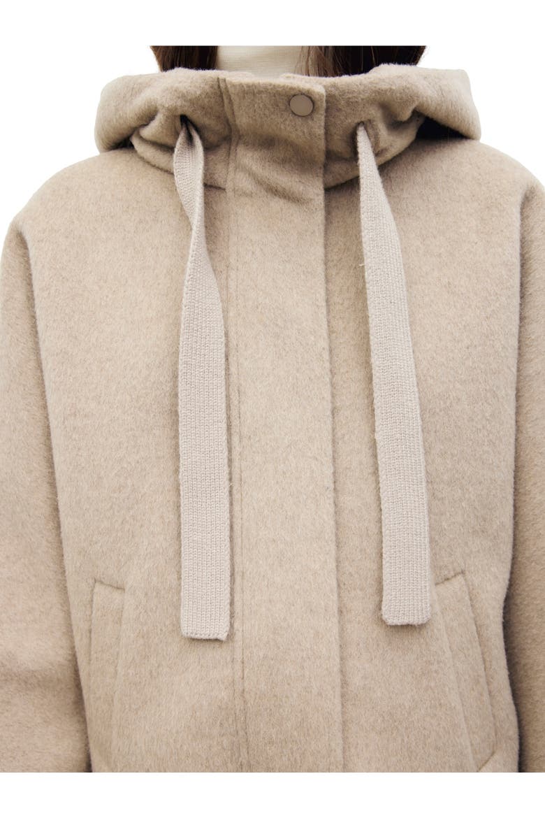 Sculptural Hooded Box Jacket, Alternate, color, Sand