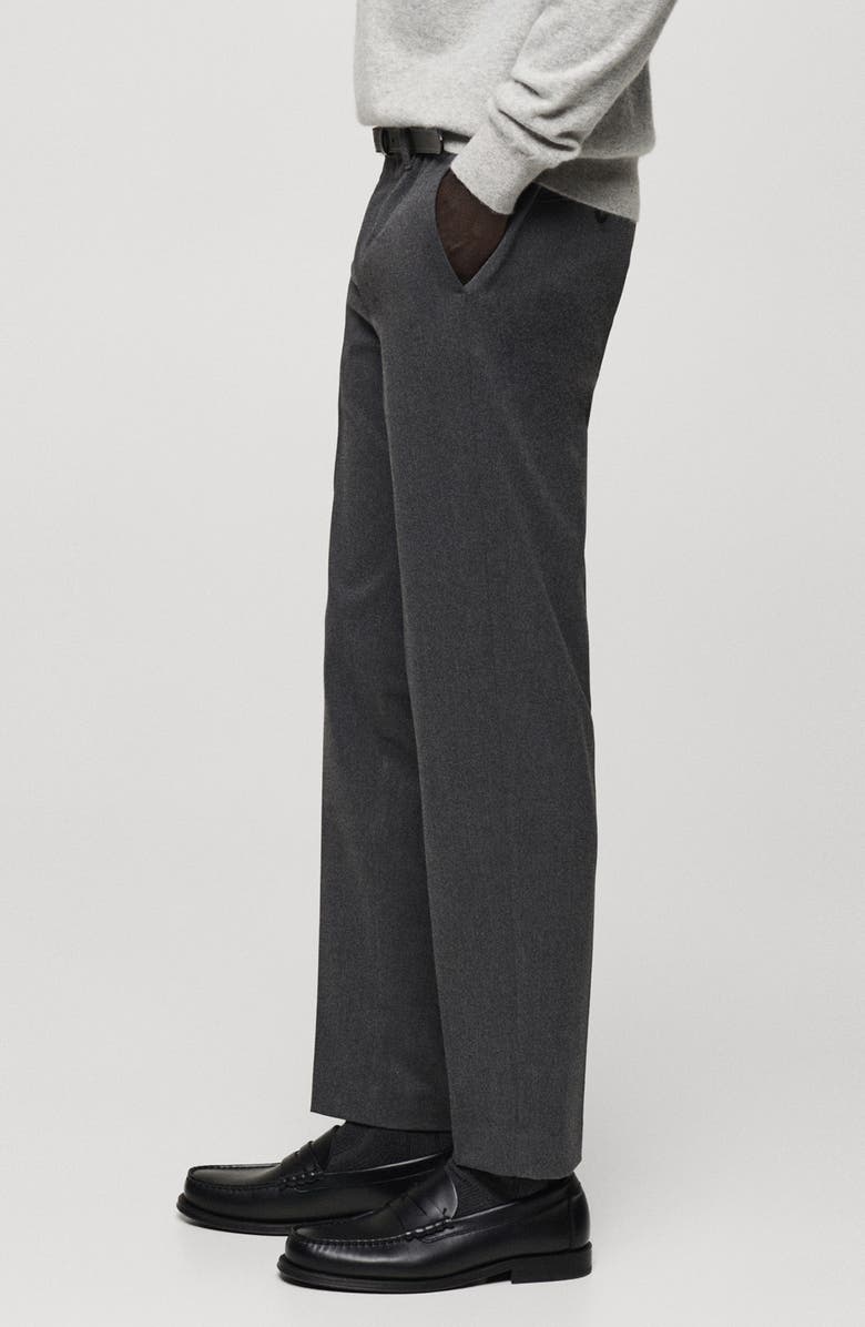 MANGO Slim Fit Flat Front Brushed Twill Pants, Alternate, color, 