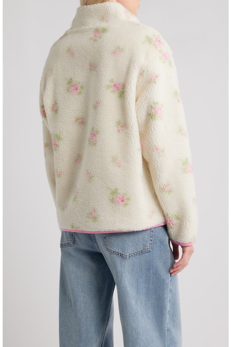 Sienna Flower Fleece Jacket, Alternate, color, CREAM