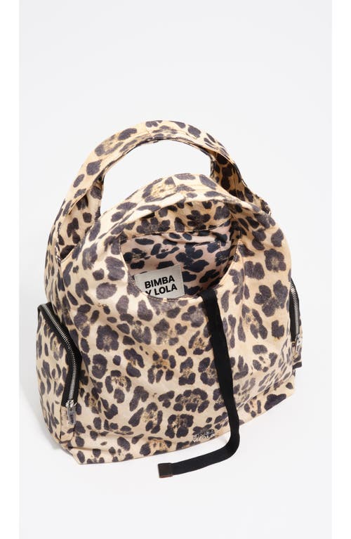 Bimba Y Lola Leopard Nylon Crossbody Bag In Neutral