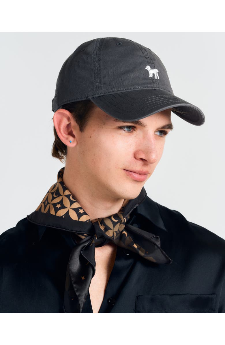 Lost Pattern "Moonlit Stars" Silk Bandana Scarf, Alternate, color, Black