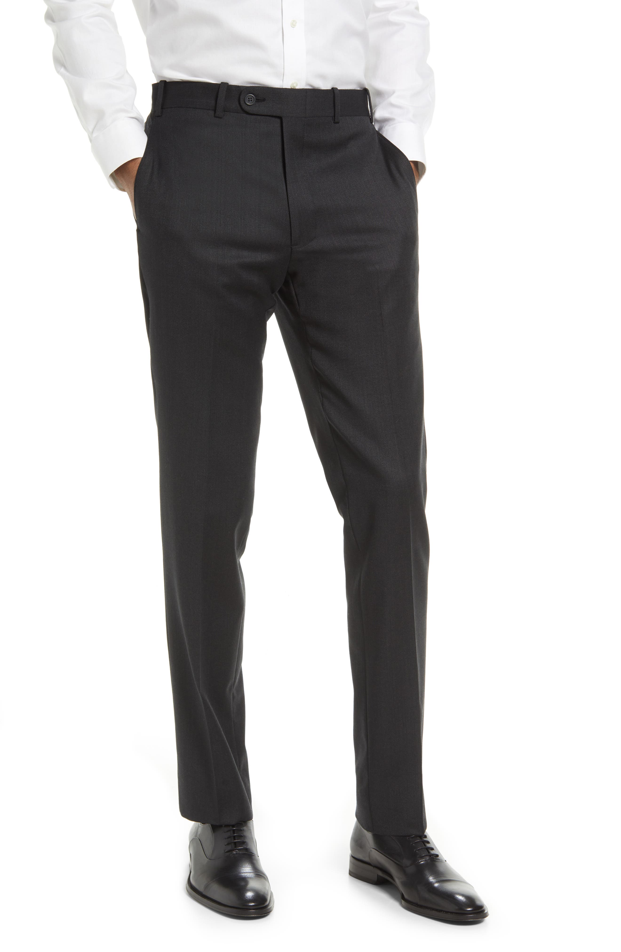 Flat Front Stretch Wool Trousers - image 3