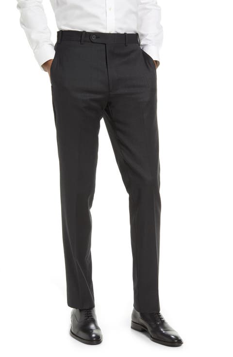Flat Front Stretch Wool Trousers (Regular 
Big)