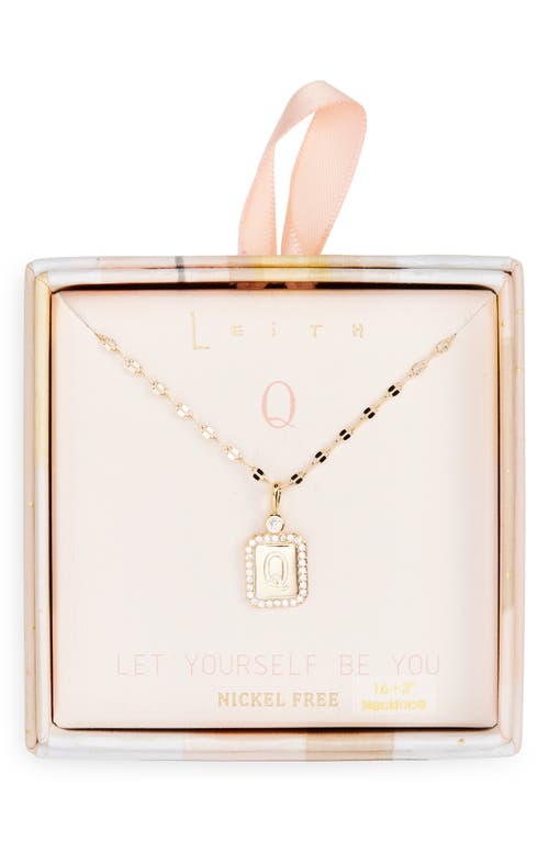 Leith Initial Pendant Necklace In Q- Clear- Gold