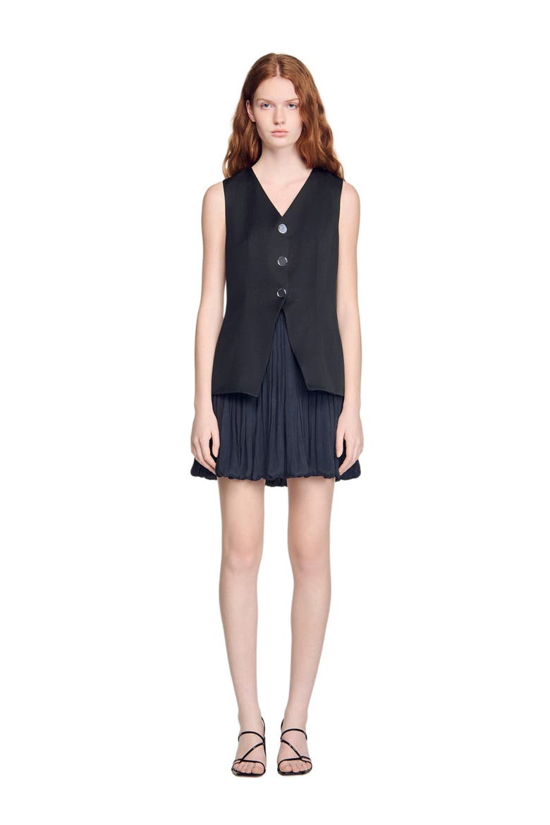 Short bubble dress, Alternate, color, Black