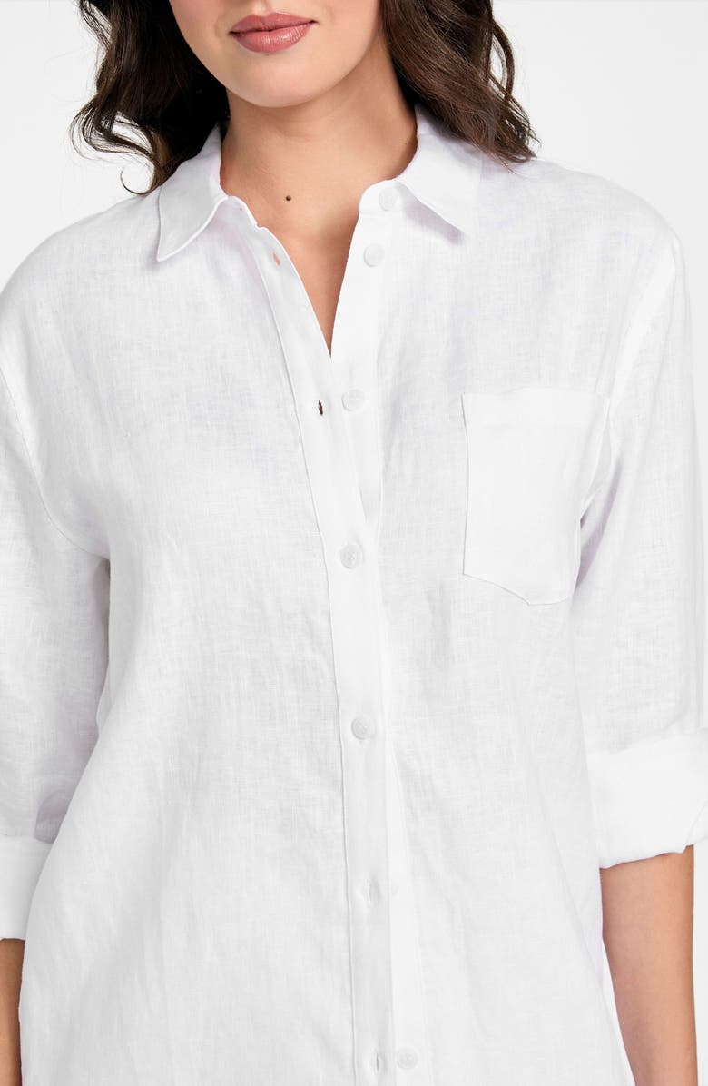 GUESS Gen Linen Button-Up Shirt, Alternate, color,