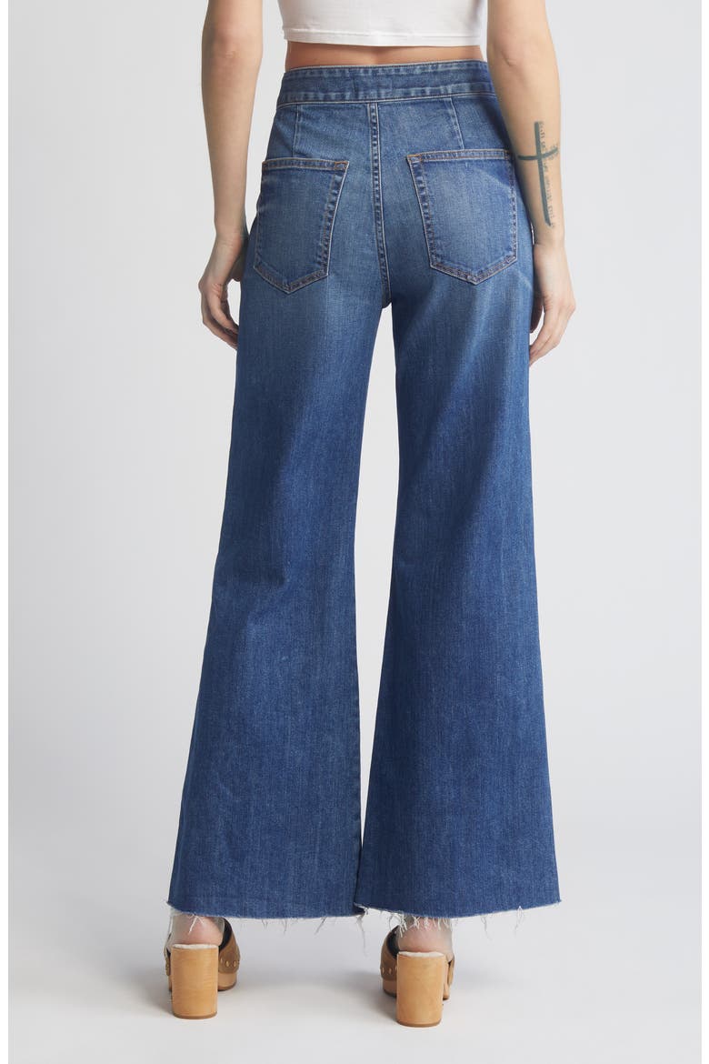 Brighton Raw Hem High Waist Wide Leg Jeans, Alternate, color, DAYTONA