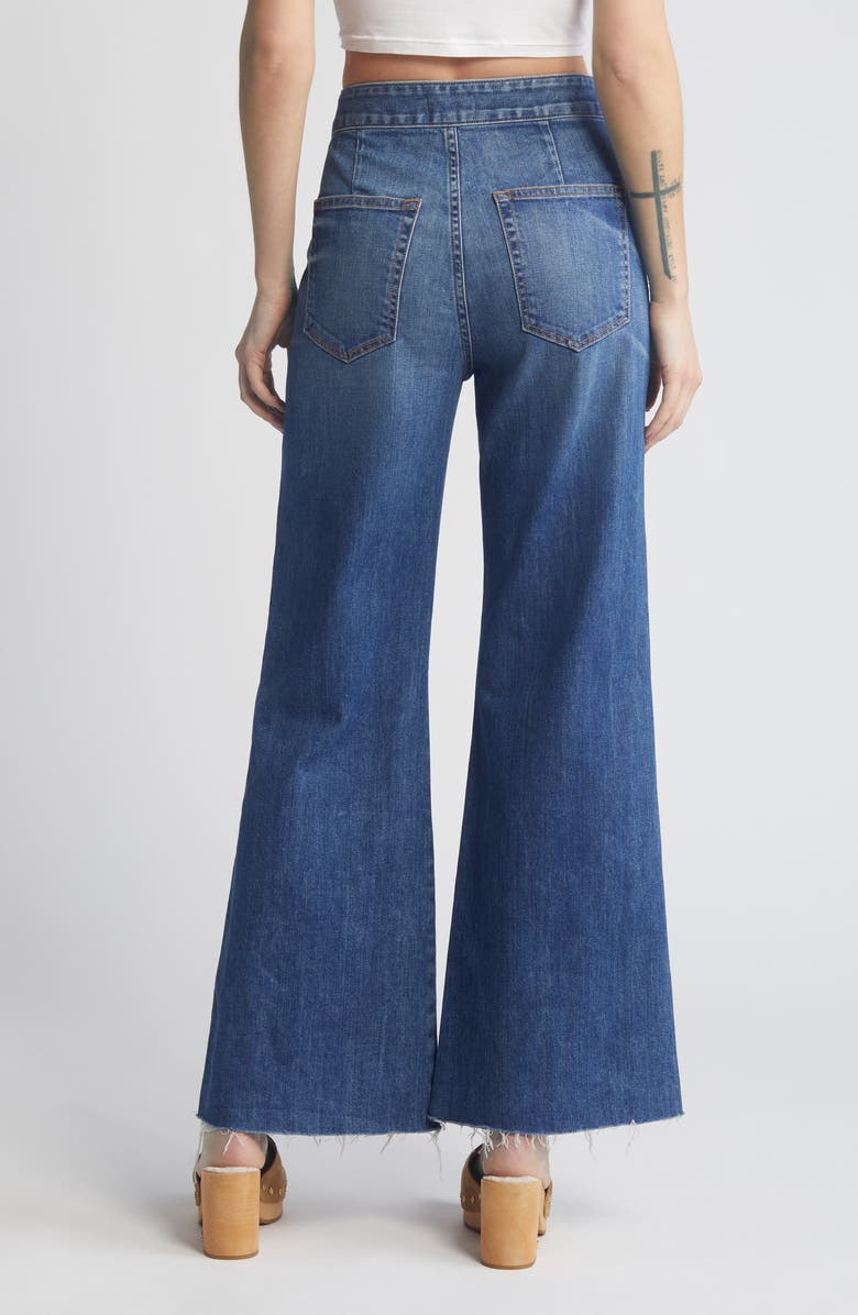ASKK NY Brighton Raw Hem High Waist Wide Leg Jeans, Alternate, color, 