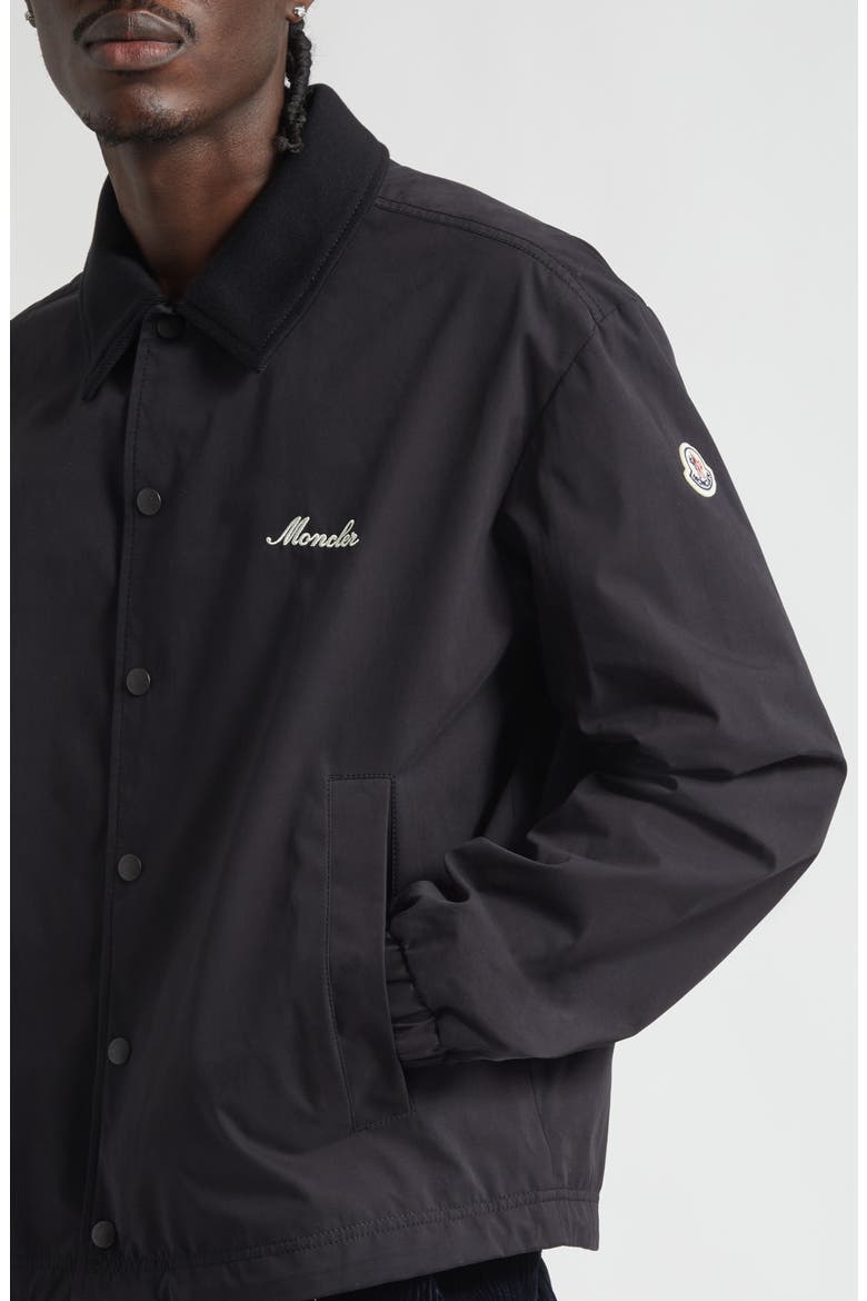 Arinell Logo Embroidered Shirt Jacket, Alternate, color, BLACK