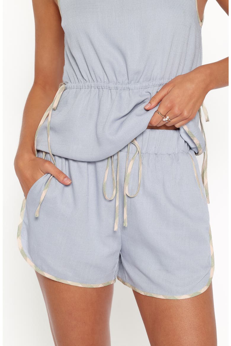 Bettie Contrast Trim Shorts, Alternate, color, LIGHT BLUE LINEN