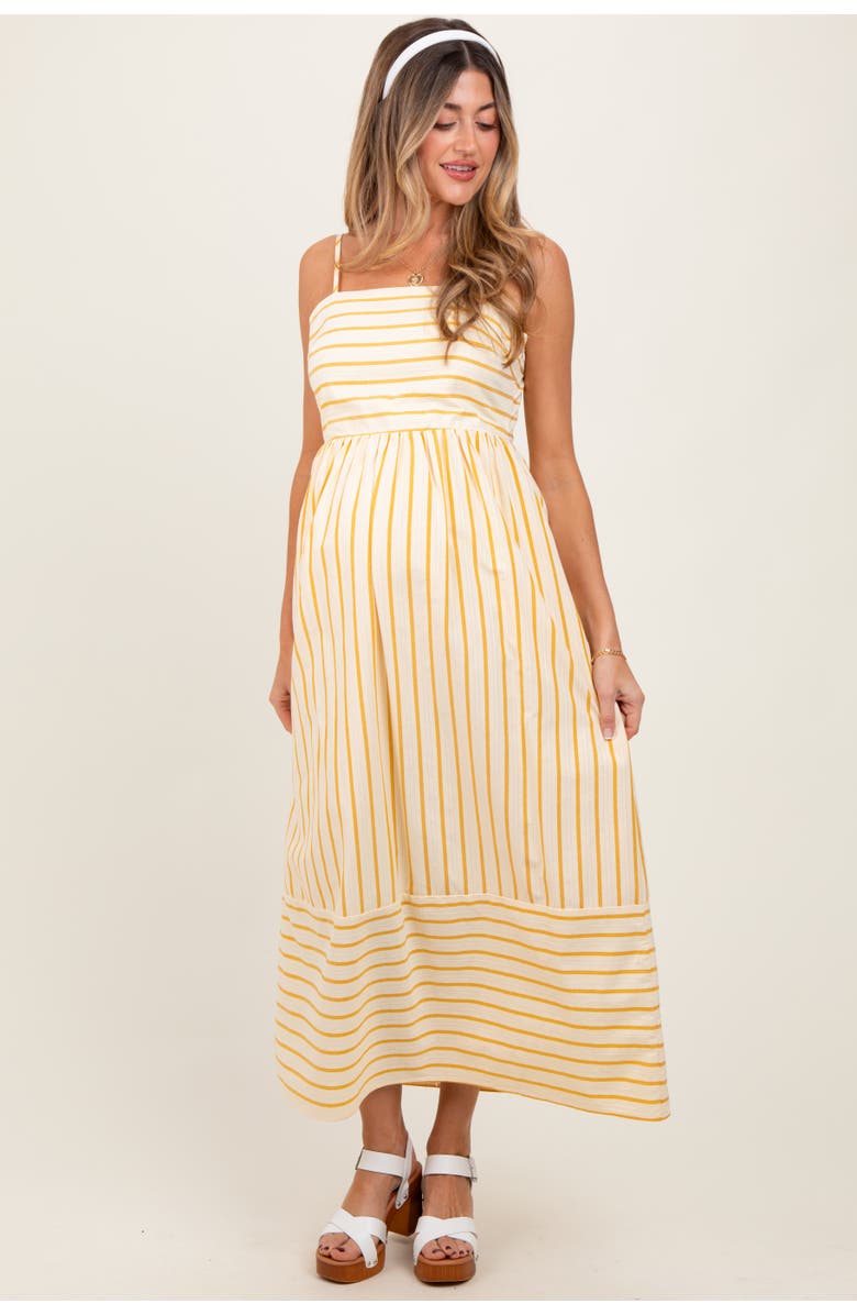 PinkBlush Striped Sleeveless Maxi Dress, Main, color, Yellow
