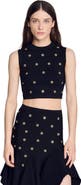 SANDRO Studded knit top