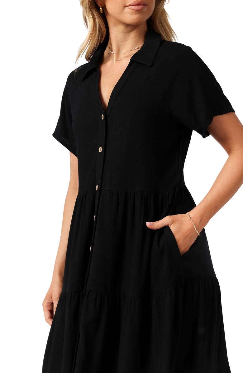 Petal & Pup Natalya Linen Midi Shirtdress, Alternate, color, 