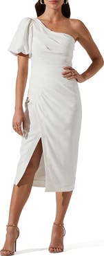 ASTR the Label Joelle One-Shoulder Puff Sleeve Dress