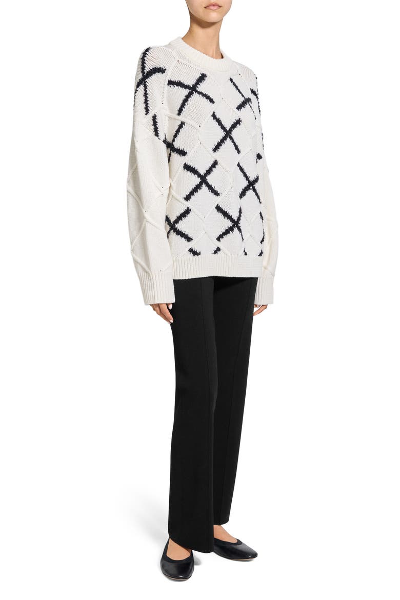 Merino Wool Argyle Sweater, Alternate, color, WHITE MULTI