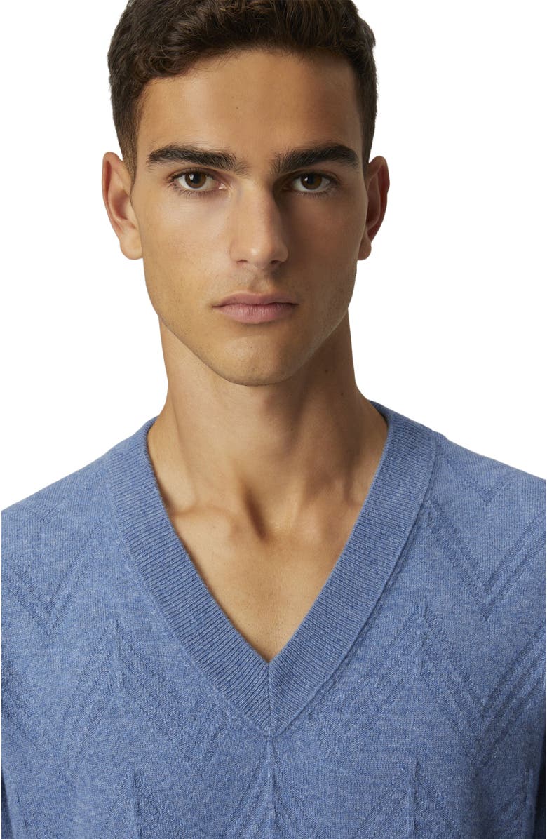 Missoni Tonal Cashmere V-neck And Zigzag Pullover, Alternate, color, 