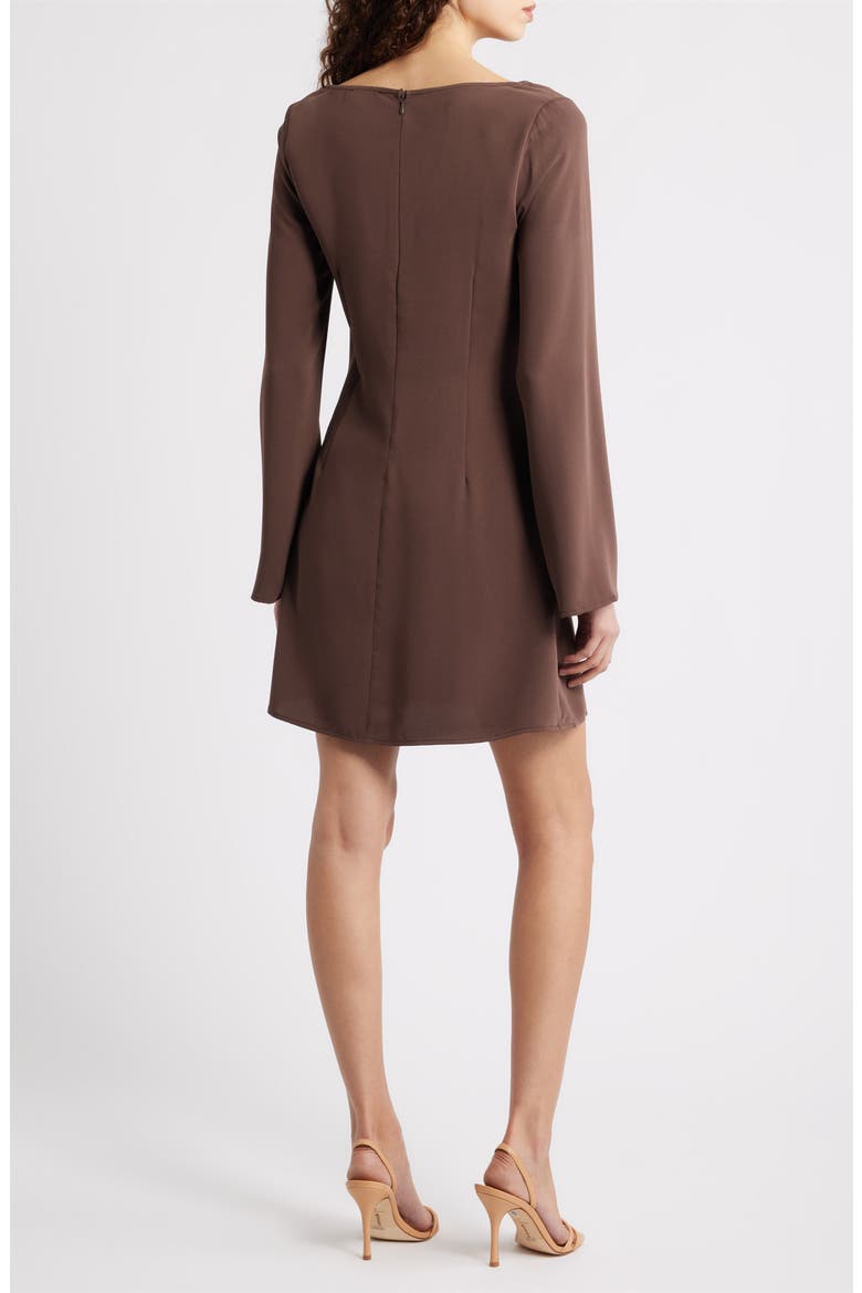 Long Sleeve Minidress, Alternate, color, ESPRESSO