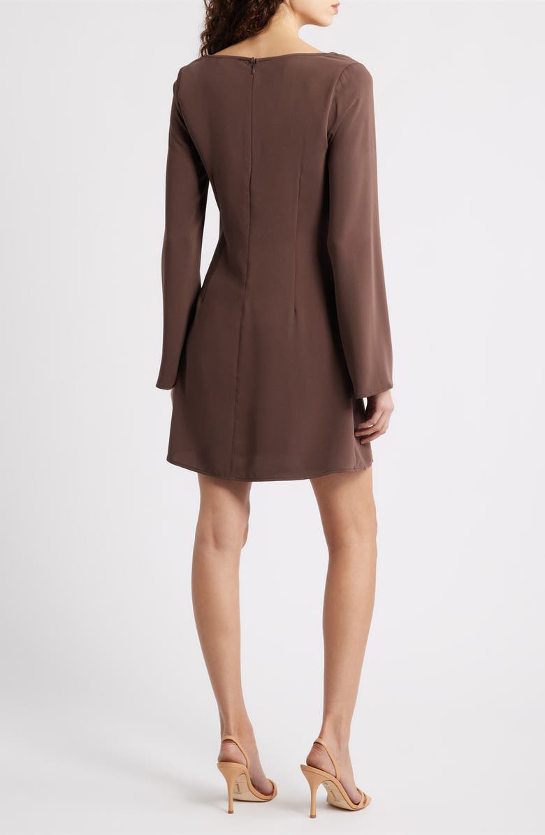 Sam Edelman Long Sleeve Minidress, Alternate, color, Espresso