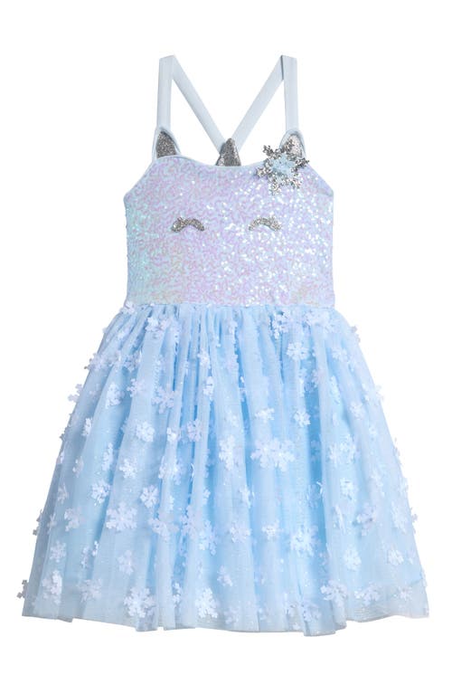 Zunie Kids' Sequin Glitter Party Dress in Blue 