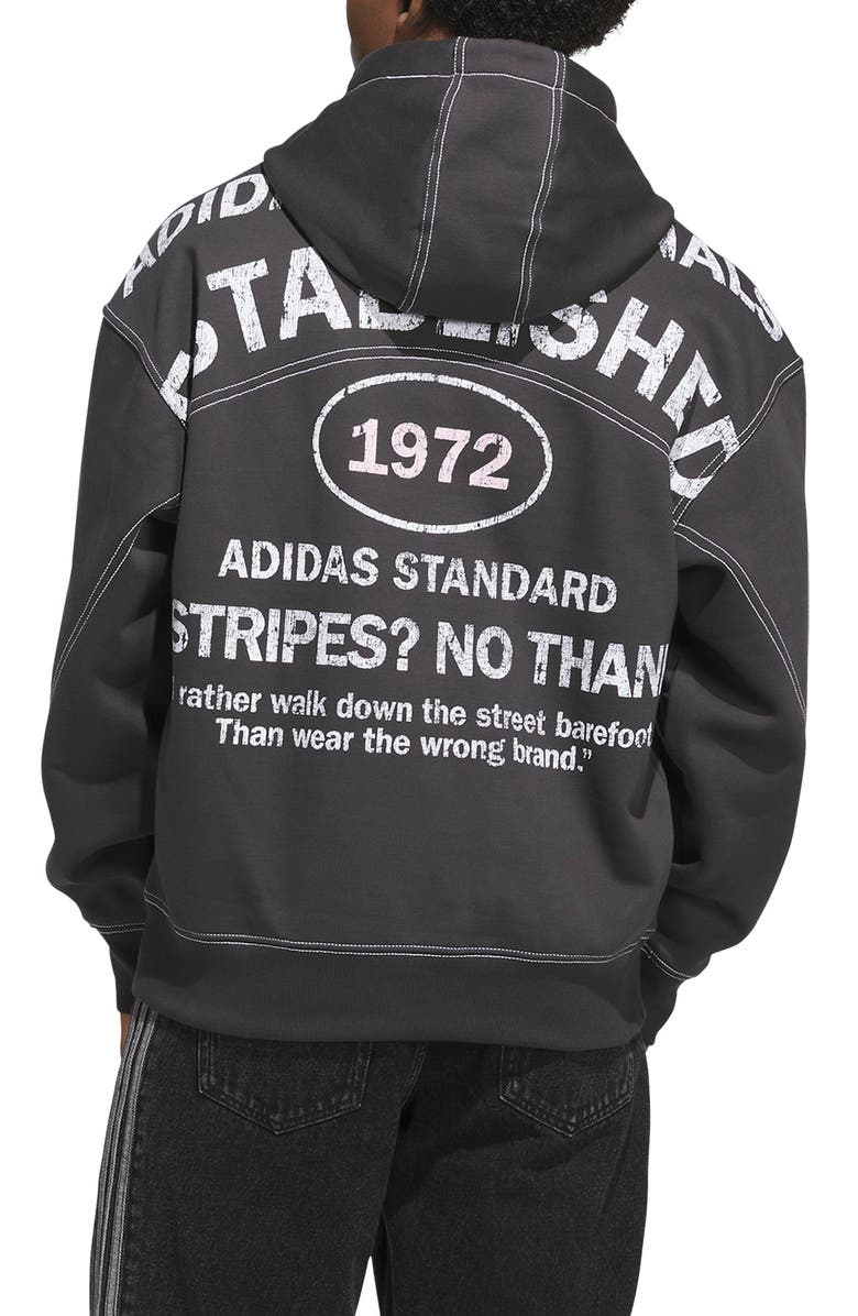 adidas Shoemaker Loose Fit Graphic Hoodie, Alternate, color, Utility Black