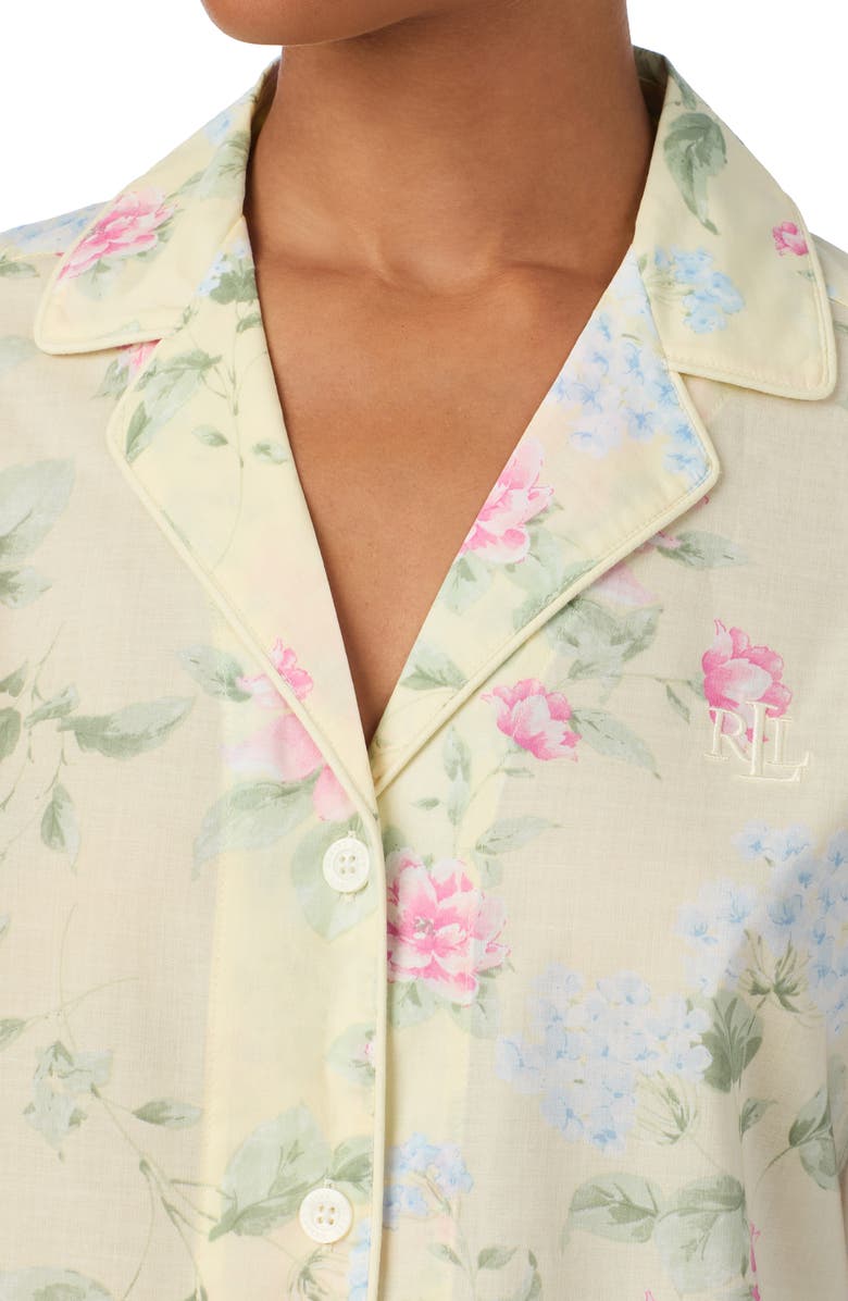 Lauren Ralph Lauren Print Short Pajamas, Alternate, color, Yellow Flower