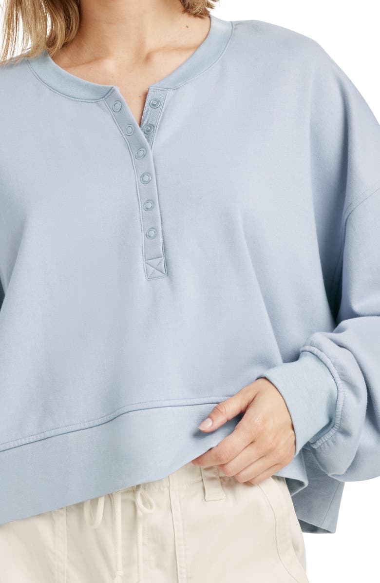 Splendid Henley Balloon Sleeve Sweatshirt, Alternate, color, Star