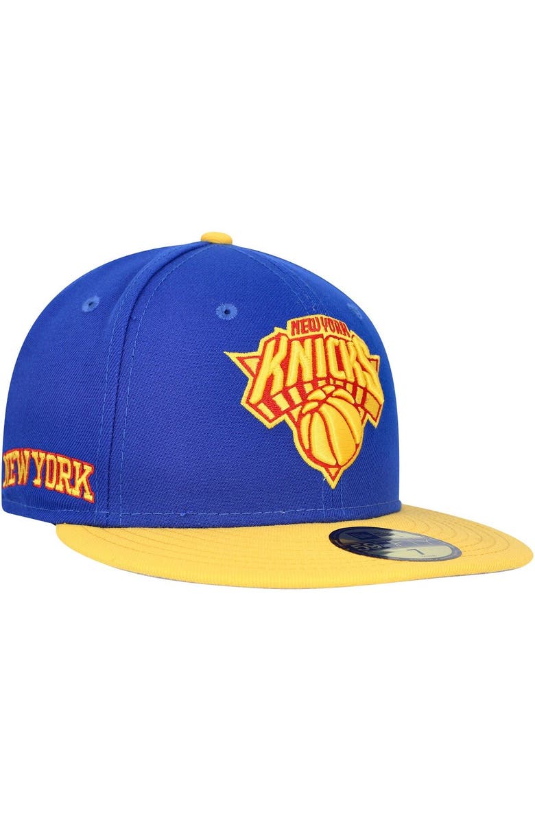 New Era Men's New Era Blue New York Knicks Side Patch 59FIFTY Fitted Hat, Main, color,