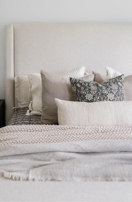 Linen & James Willow Deep Blue & Sage Floral Pillow Cover In Slate Blue