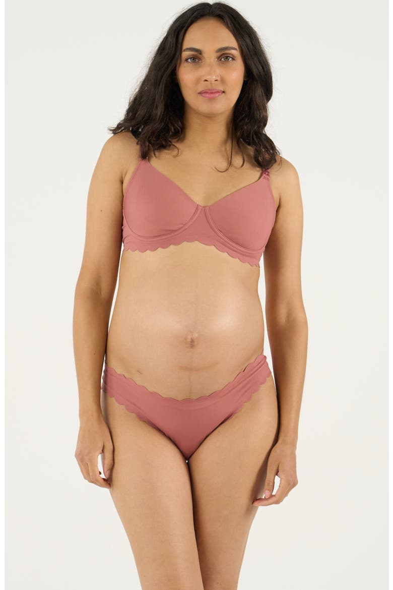 Skin Low Waist Maternity Tanga, Alternate, color, Dusty Pink