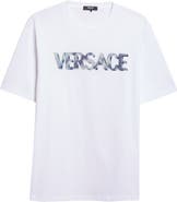 Versace 3D Logo Compact Cotton Jersey Graphic T-Shirt