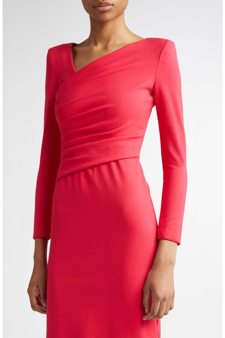 Ruched Long Sleeve Jersey Body-Con Dress, Alternate, color, SOLID MEDIUM RED