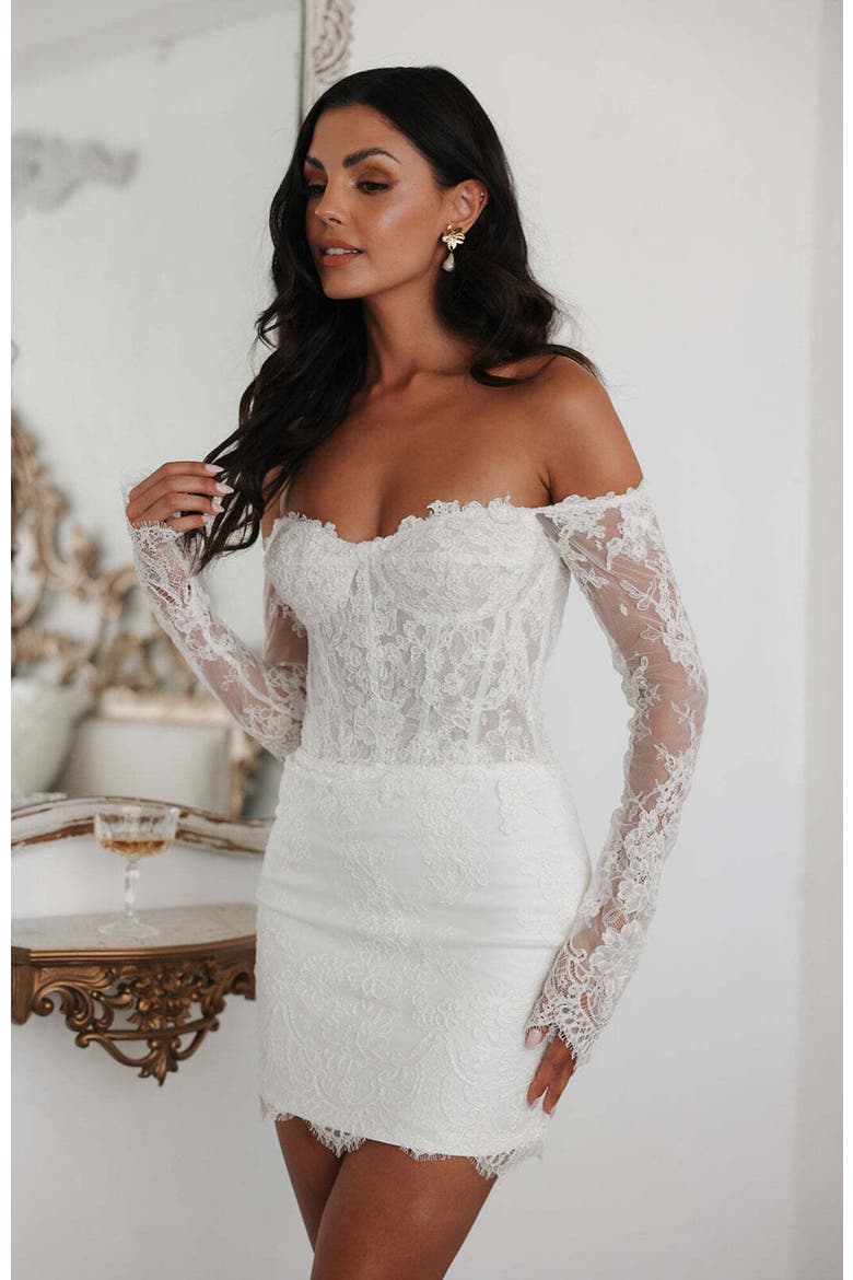 Madeline Mini Dress, Alternate, color, Ivory