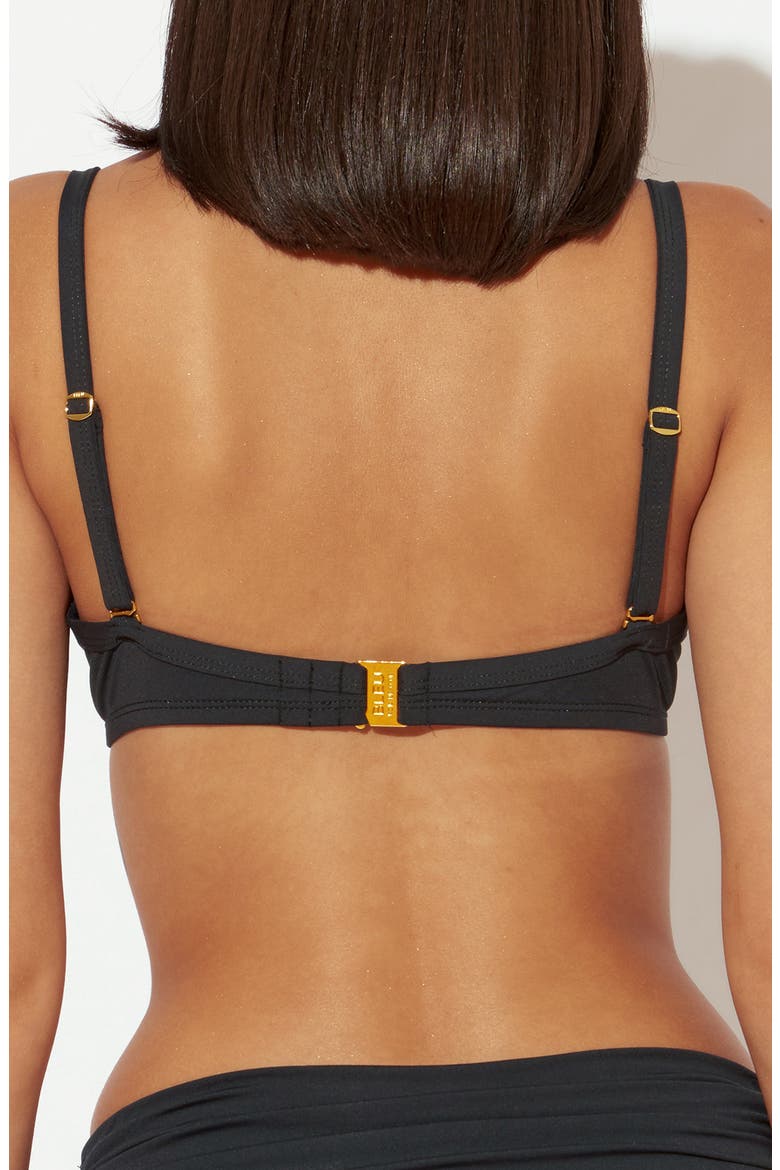 Goddess Tie Front Underwire Bikini Top, Alternate, color, BLACK