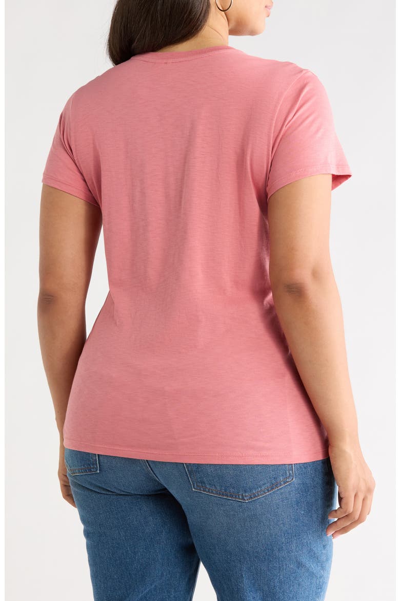 Crewneck Slub Pima Cotton T-Shirt, Alternate, color, PINK CLAY