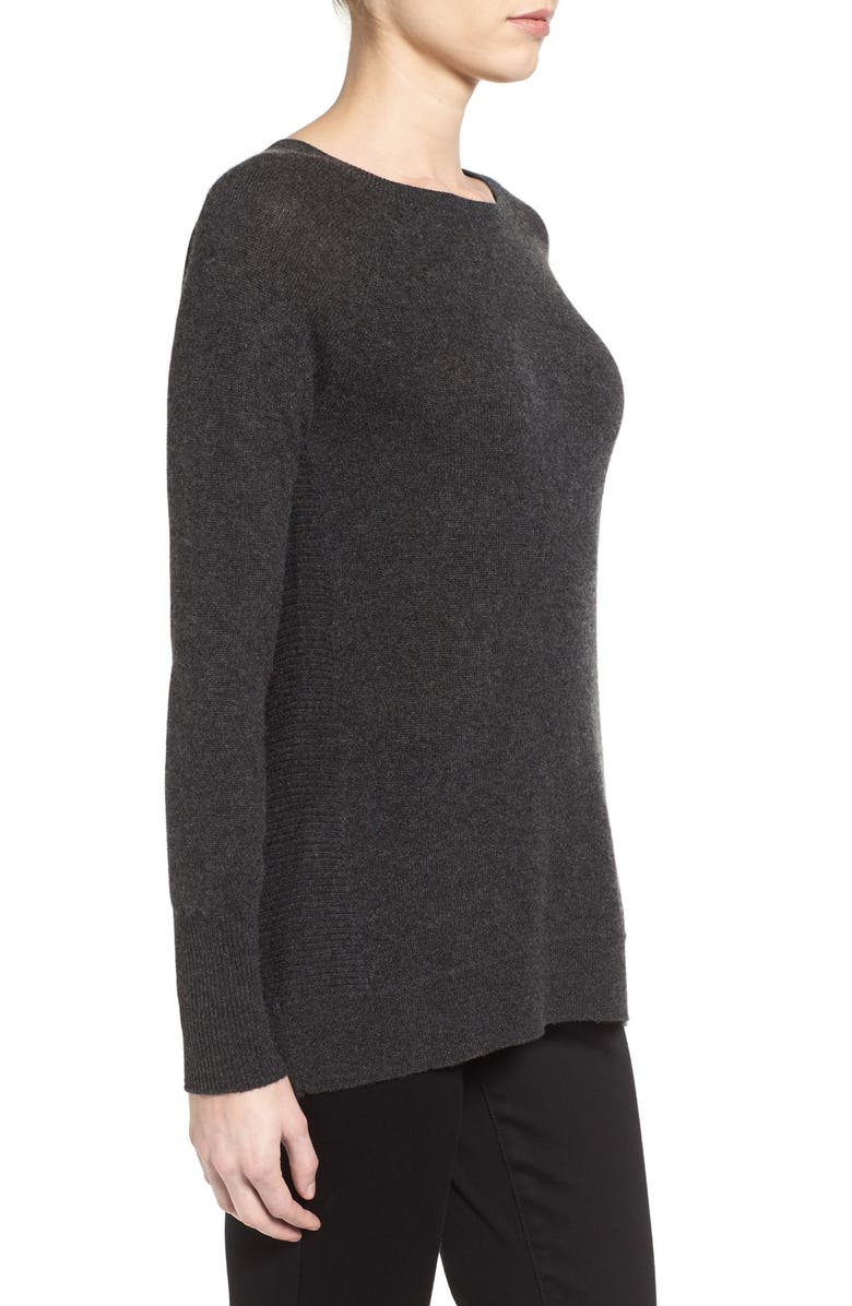 Halogen<sup>®</sup> Zip Back Crewneck Cashmere Sweater, Alternate, color, 
