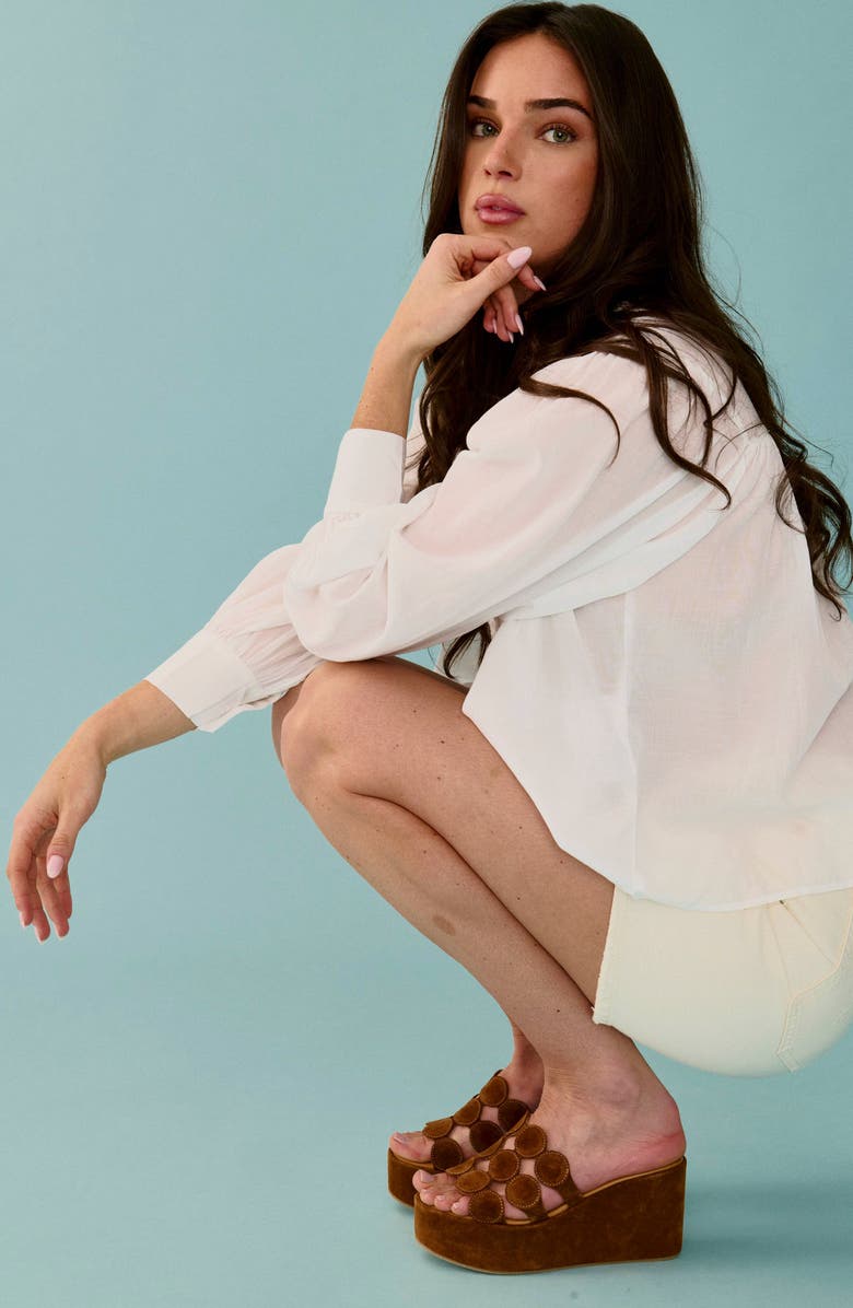 275 Central Shammy Platform Wedge Slide Sandal, Alternate, color, Brown