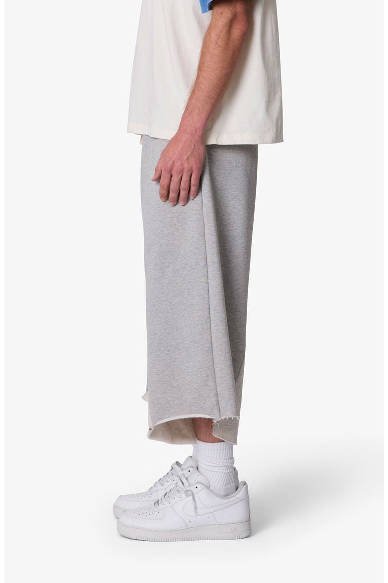 Extra Long Paneled Sweatshorts, Alternate, color, HEATHER GREY