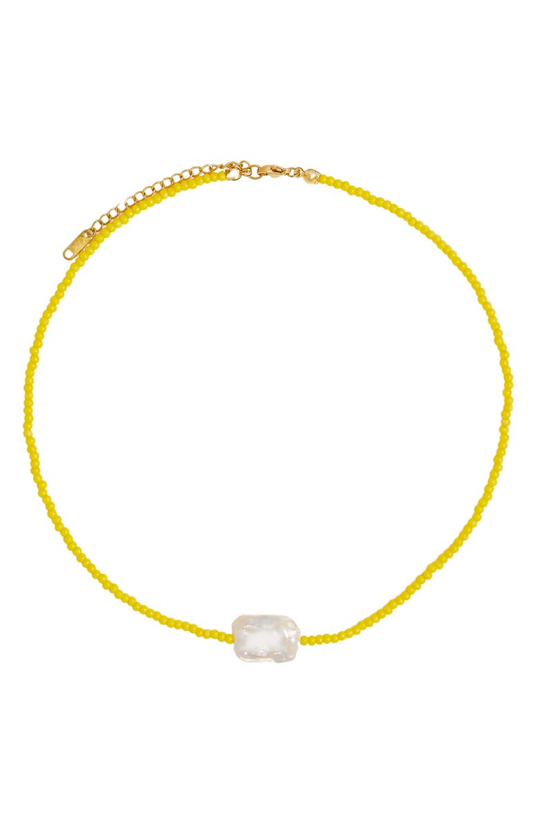 Petit Moments Newton Beaded Necklace, Main, color, Yellow