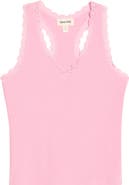 Open Edit Daydream Rib Lace Trim Tank