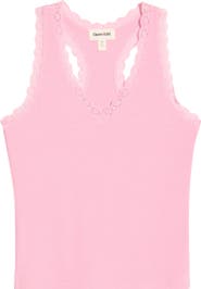 Open Edit Daydream Rib Lace Trim Tank