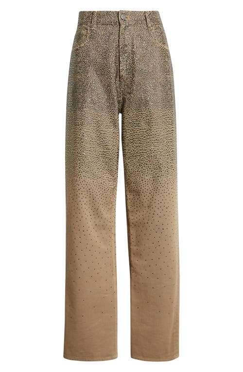Golden Goose Straight-leg Pants With Gradient Crystal Embellishment In Multi