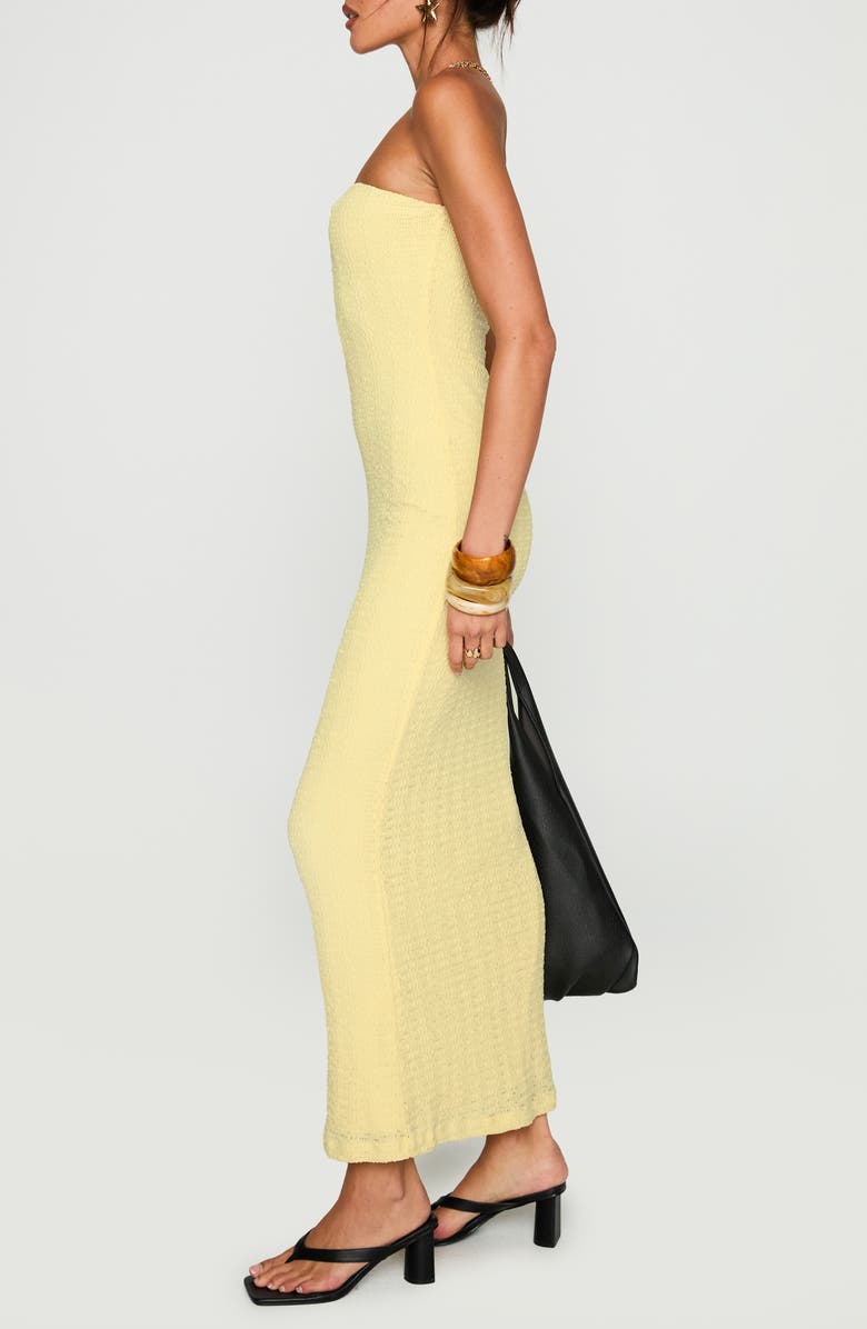 Princess Polly Saijana Strapless Maxi Dress, Alternate, color, Lemon